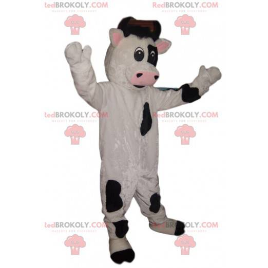 Mascote vaca preto e branco - Redbrokoly.com