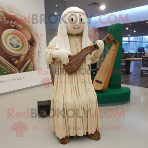 Beige keltisk harpe maskot...