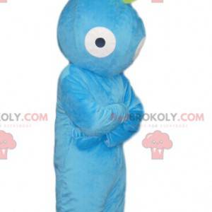 Mascote do personagem Aqua blue com uma crista verde -