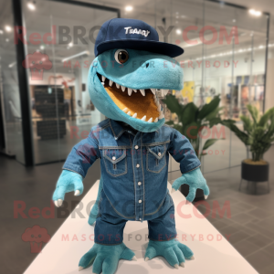 Teal T Rex maskotdräkt...