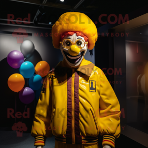 Gele clown mascotte kostuum...