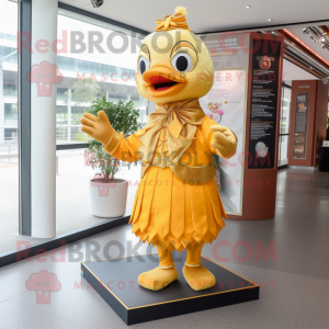 Guld Mandarin maskot kostym...