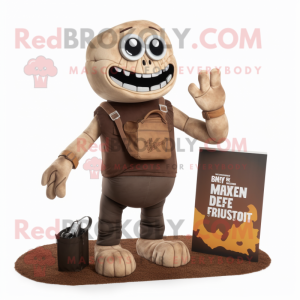 Brown Graveyard mascot costume character dressed with a Tank Top and Wallets