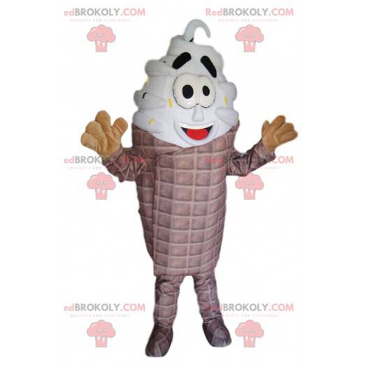 Mascota de cono de helado apetitosa y sonriente - Redbrokoly.com