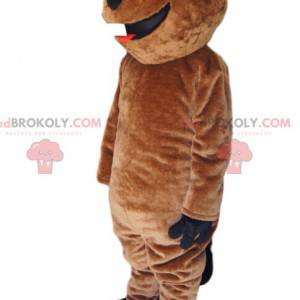 Mascotte orso bruno molto divertente. Costume da orso -