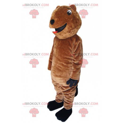 Mascotte orso bruno molto divertente. Costume da orso -