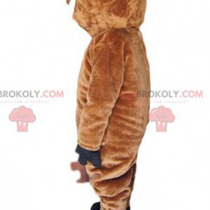 Mascotte orso bruno molto divertente. Costume da orso -