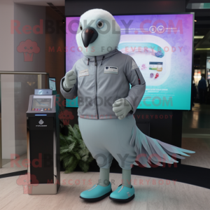 Gray Pigeon maskot kostyme...