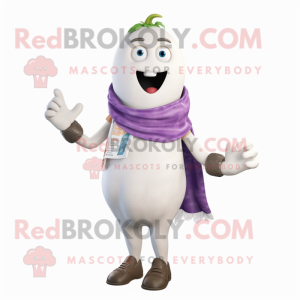 Hvid Aubergine maskot...