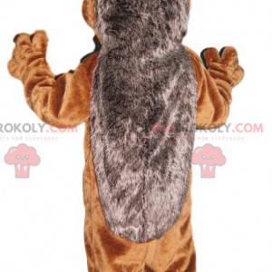 Mascota de erizo gris y marrón muy sonriente - Redbrokoly.com