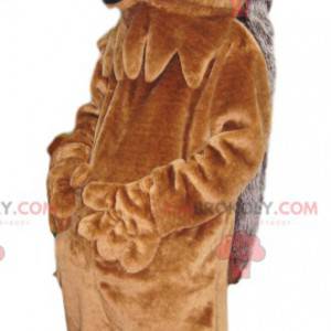 Velmi usměvavý maskot šedého a hnědého ježka - Redbrokoly.com