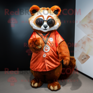 Gold Red Panda maskot...