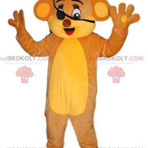 Lion cub mascot with an eye patch. Lion cub costume -
