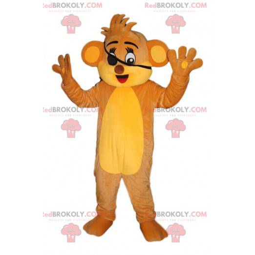 Lion cub mascot with an eye patch. Lion cub costume -