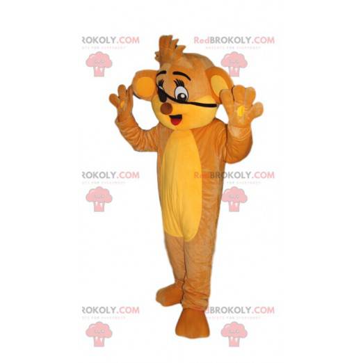 Lion cub mascot with an eye patch. Lion cub costume -