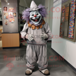 Gray Evil Clown mascotte...