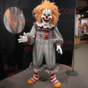Szary Zły Clown w kostiumie...