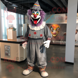 Gray Evil Clown mascotte...