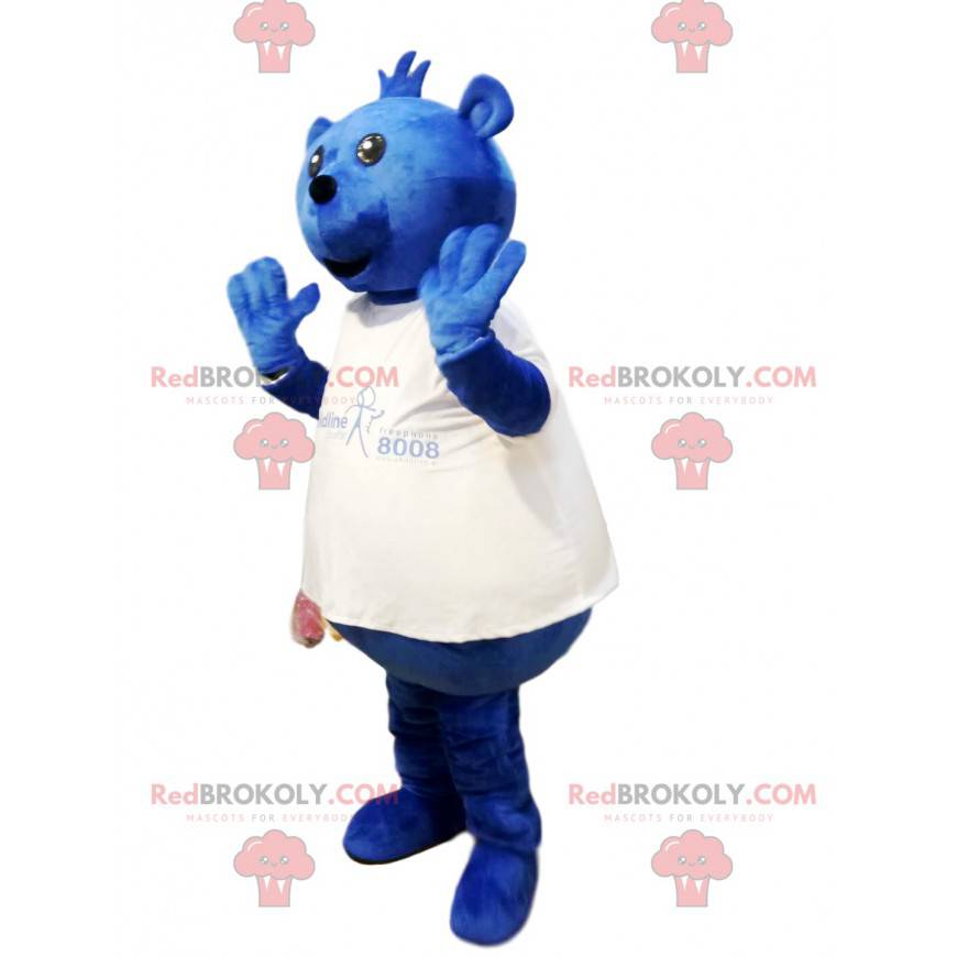 Plump bear mascot with a white jersey - Redbrokoly.com