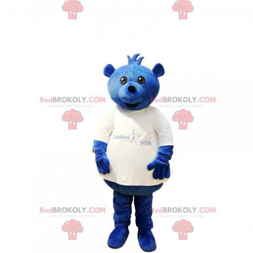 Mascotte d'ours dodu avec un maillot blanc - Redbrokoly.com