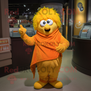 Geeloranje mascotte kostuum...