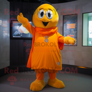 Geeloranje mascotte kostuum...