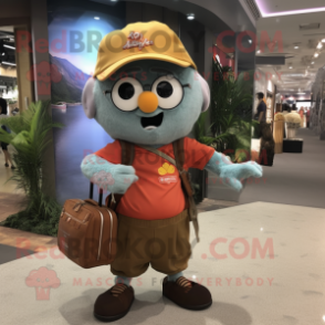 nan Mango mascot costume character dressed with a Cargo Shorts and Coin purses