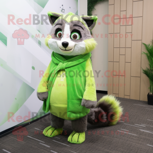 Lime Green Raccoon maskot...