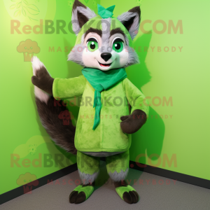 Lime Green Raccoon maskot...