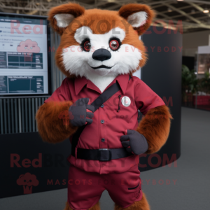 Rödbrun Röd Panda maskot...