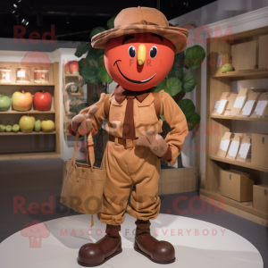 Rust Apple mascot costume character dressed with a Chinos and Belts