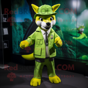 Lime Green Dingo maskot...
