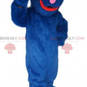 Grappig en harig blauw monster mascotte - Redbrokoly.com