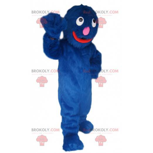 Mascotte mostro blu divertente e peloso - Redbrokoly.com