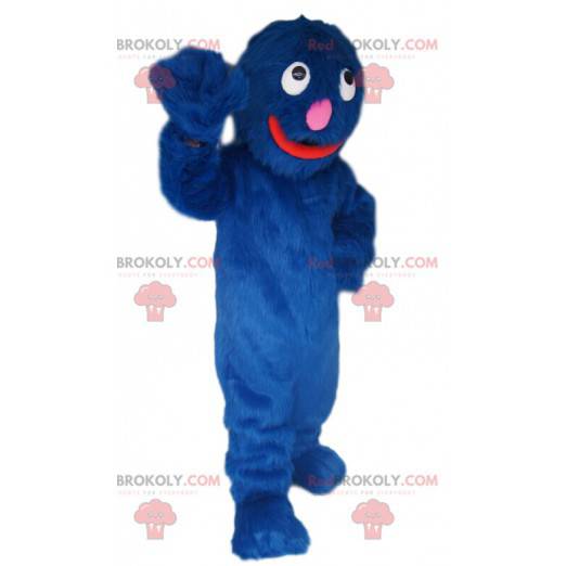 Rolig och hårig blå monster maskot - Redbrokoly.com
