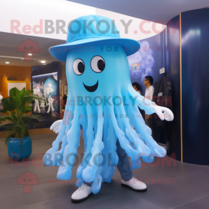 Sky Blue Jellyfish maskot...