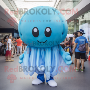 Sky Blue Jellyfish maskot...