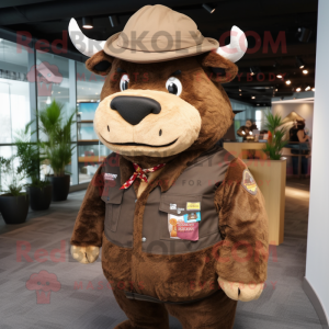 Brown Bull maskot kostume...