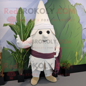 White Beet mascot costume character dressed with a Waistcoat and Shawls