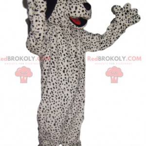 Černý skvrnitý bílý pes maskot - Redbrokoly.com