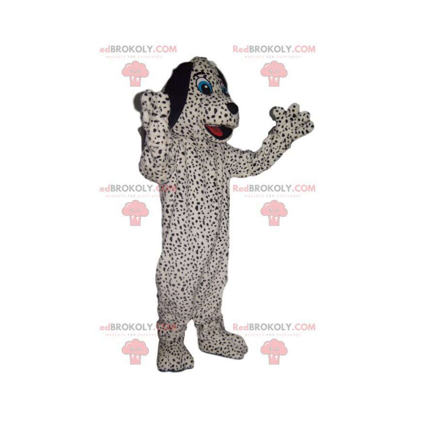 Černý skvrnitý bílý pes maskot - Redbrokoly.com