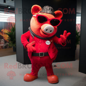 Red Sow maskot kostym...