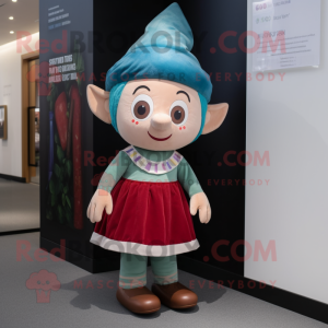 nan Elf mascot costume character dressed with a Empire Waist Dress and Beanies