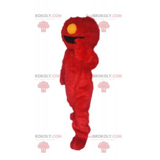 Mascotte de monstre rouge drôle et poilu - Redbrokoly.com