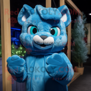 Blue Cat maskot draktfigur...