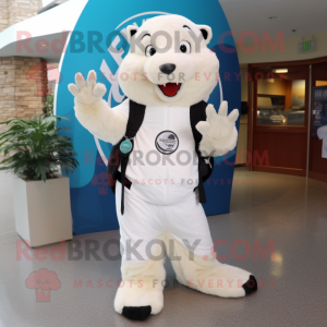 White Beaver maskot kostume...