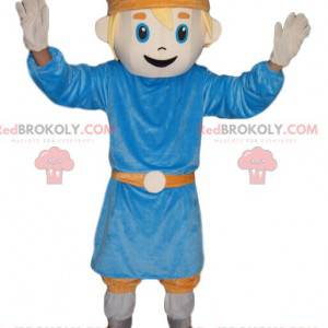 Little boy mascot with a blue tunic - Redbrokoly.com