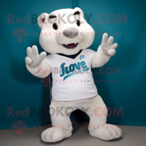 White Beaver maskot kostume...