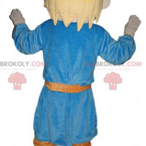 Liten gutt maskot med blå tunika - Redbrokoly.com