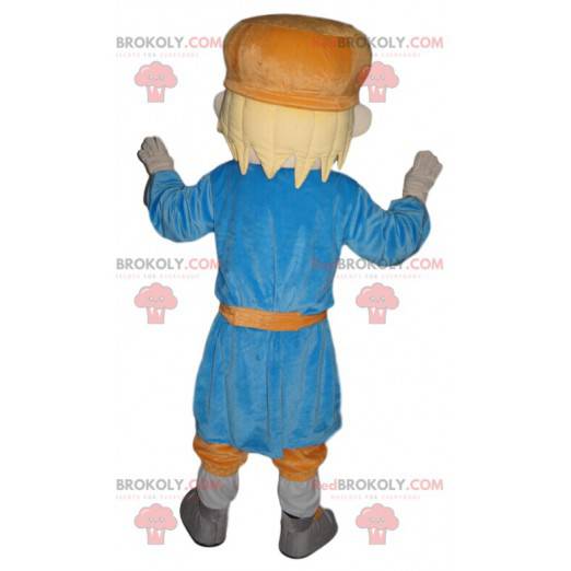 Kleine jongen mascotte met een blauwe tuniek - Redbrokoly.com